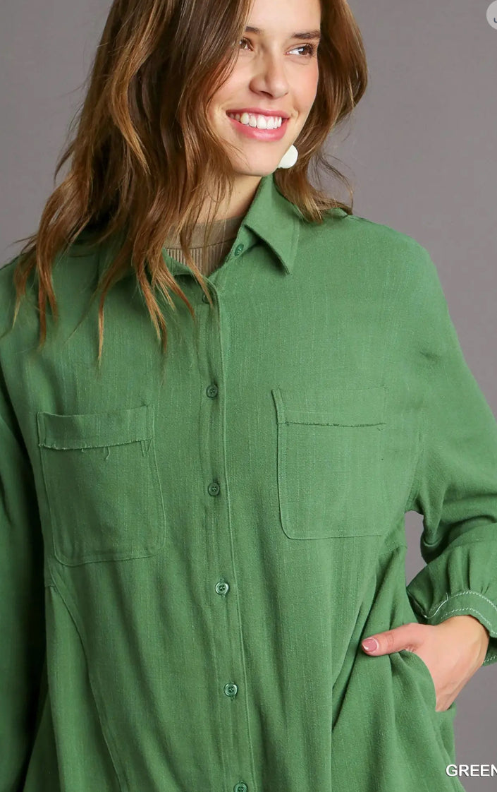 UMGEE Linen Blend Button Down
