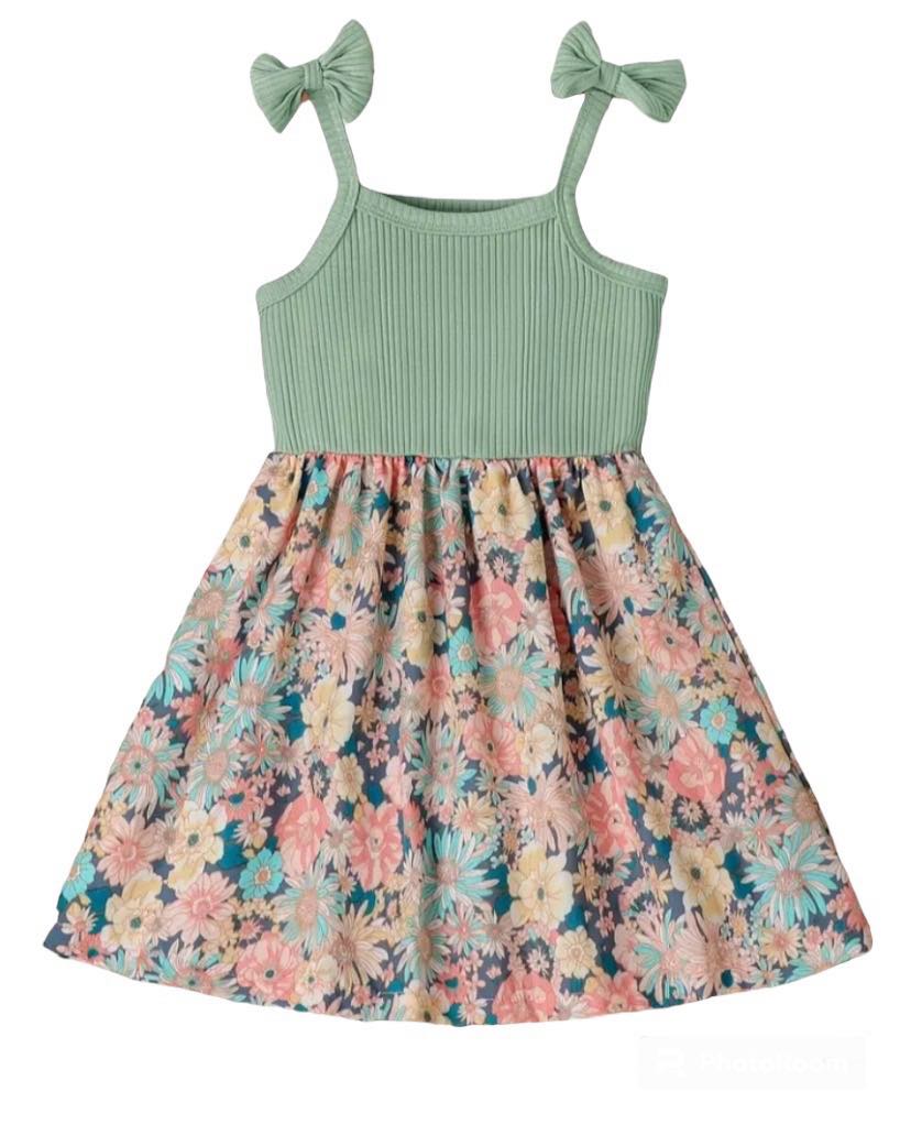 Floral Bow Tie Dress - 2 Colors