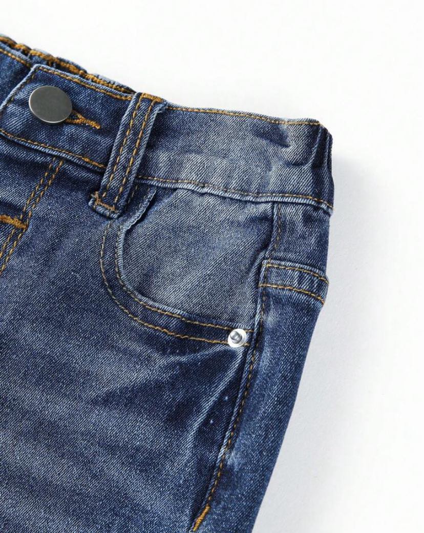 Boys Washed Rolled Hem Denim Shorts