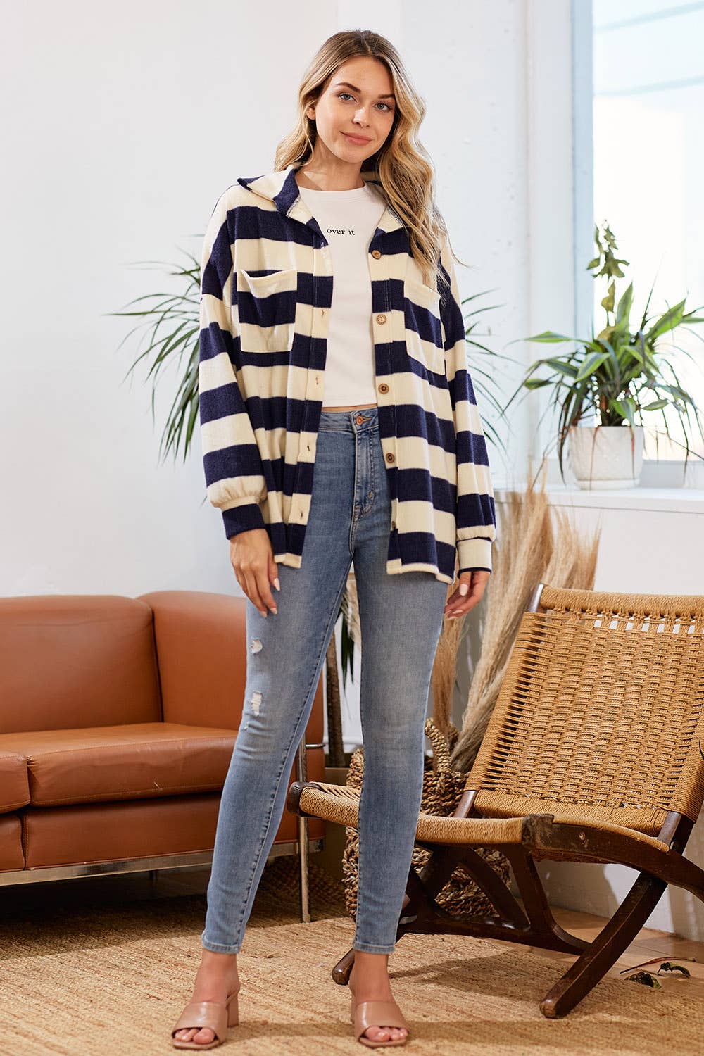 Warm My Heart Stripe Shacket