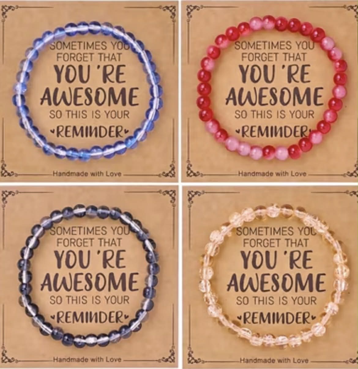 You're Awesome Glass Bead Bracelets
