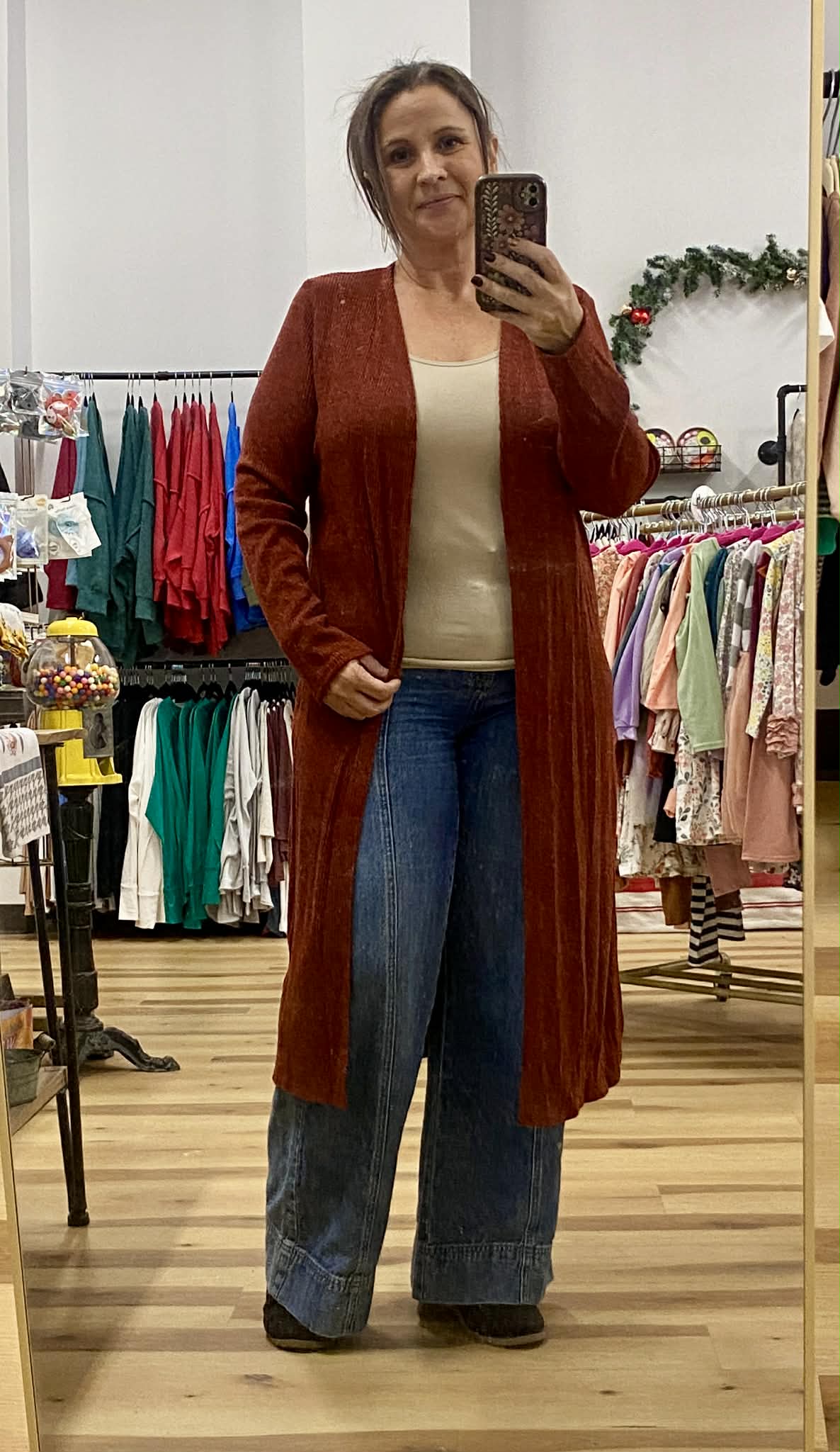 Two-Tone Ribbed Longline Cardigan