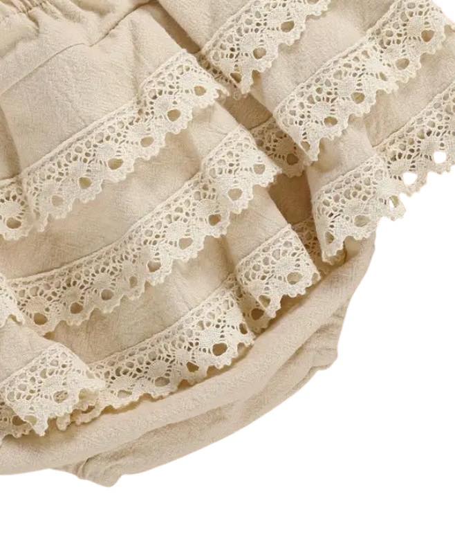 Lace Vest Top with Tiered Bloomers