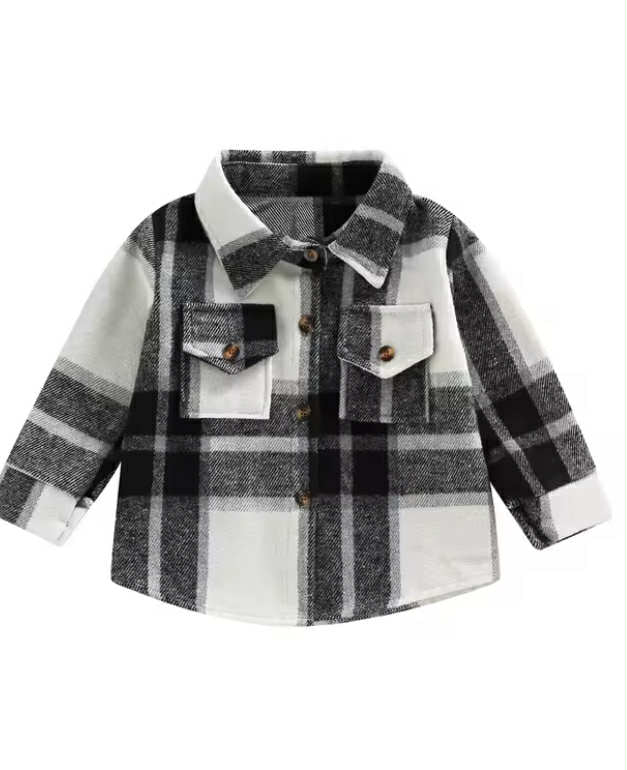 Black Flannel Shacket