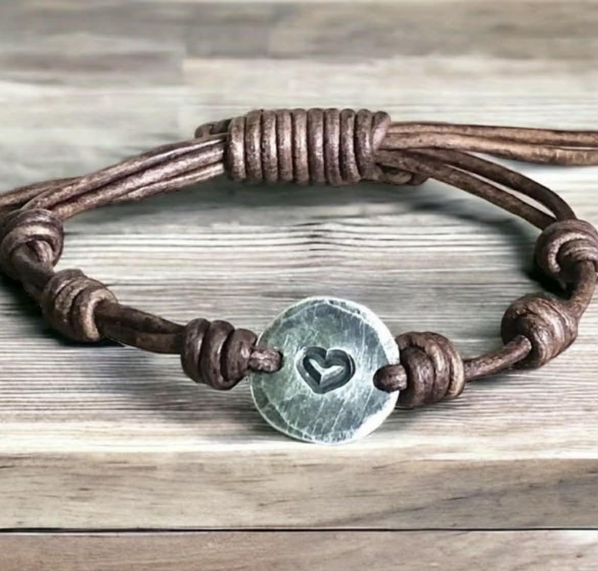 Heart & Leather Bracelet