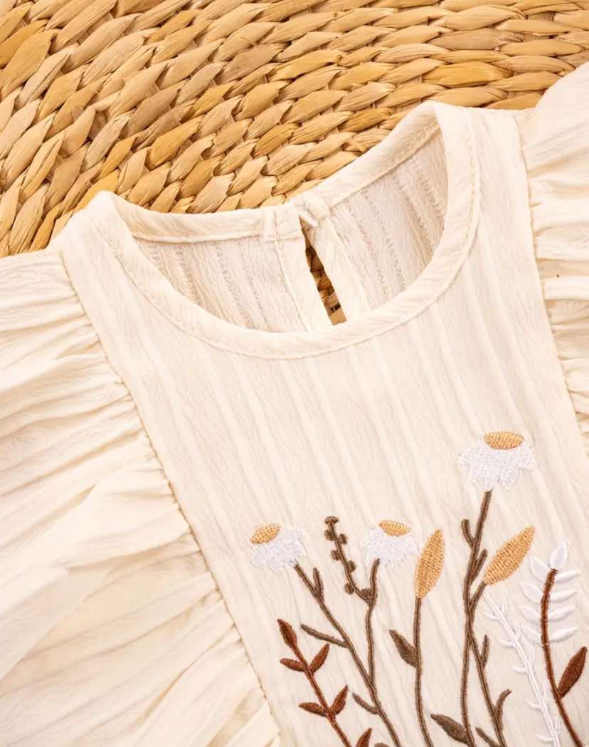 Cream Embroidery Dress
