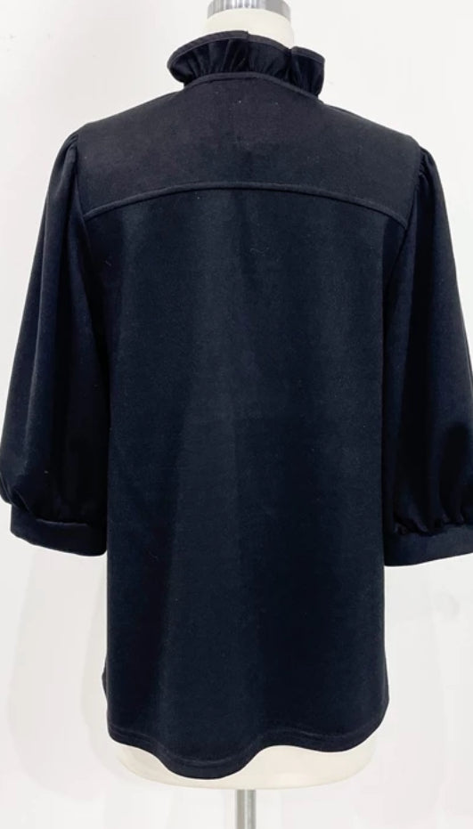 UMGEE - Luxeknit Ruffle Neck Blouse