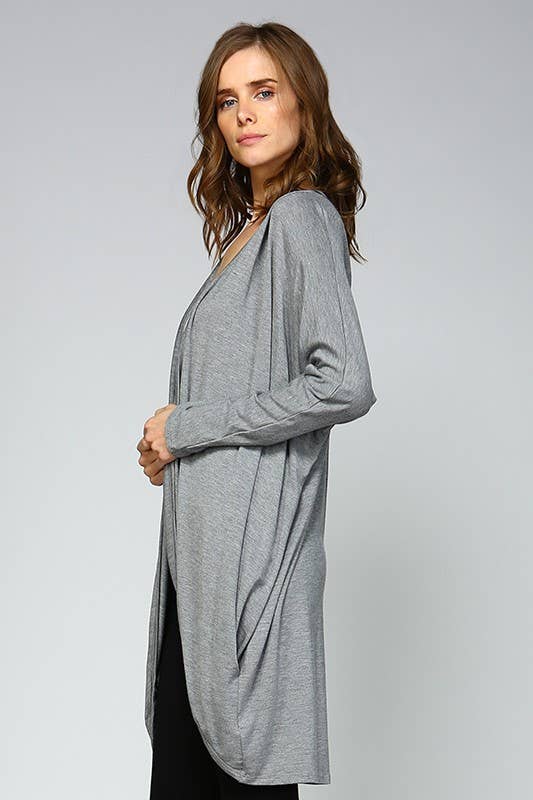 ETK-3762 Dolman Sleeves Draped Cardigan