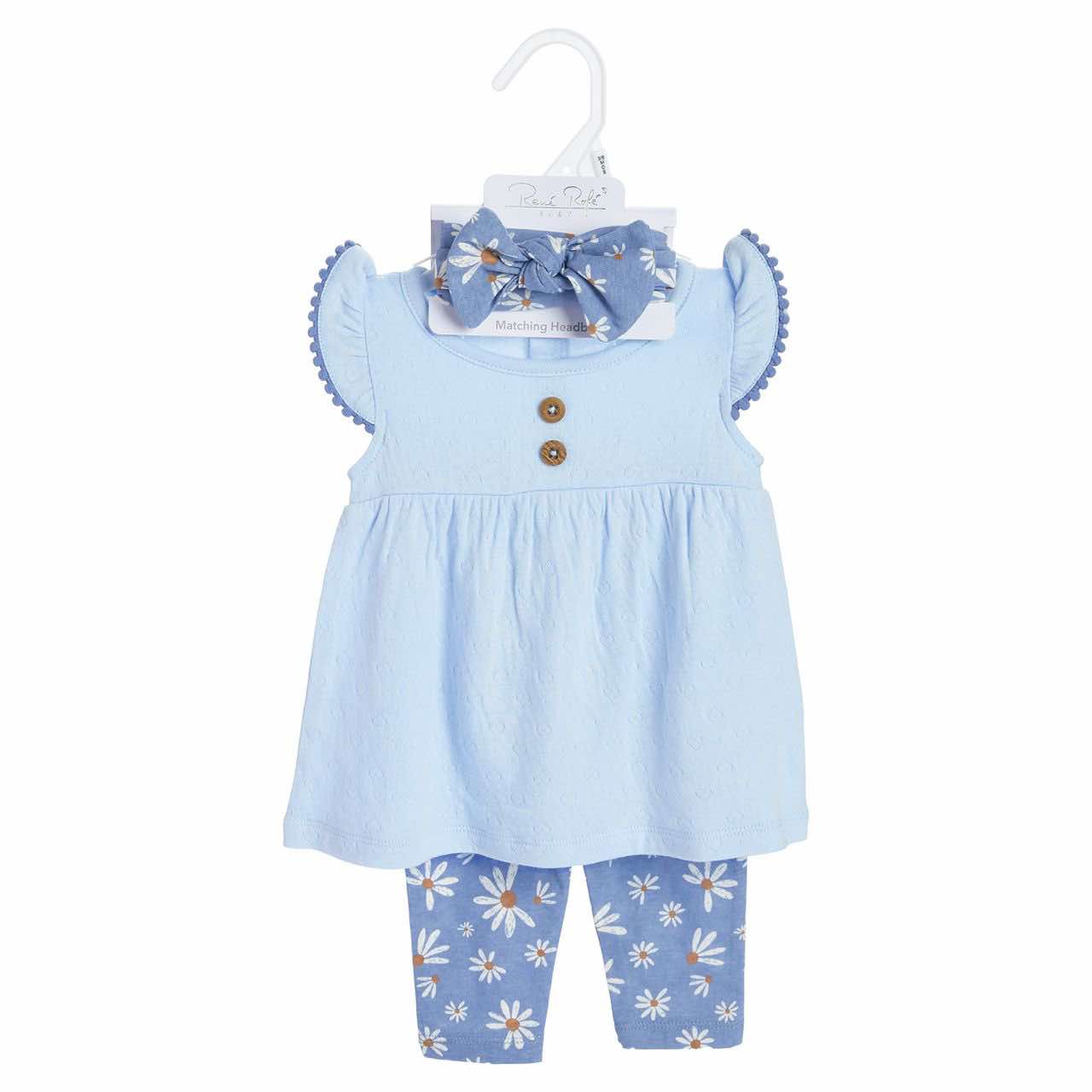 3 pc Blue Floral Set