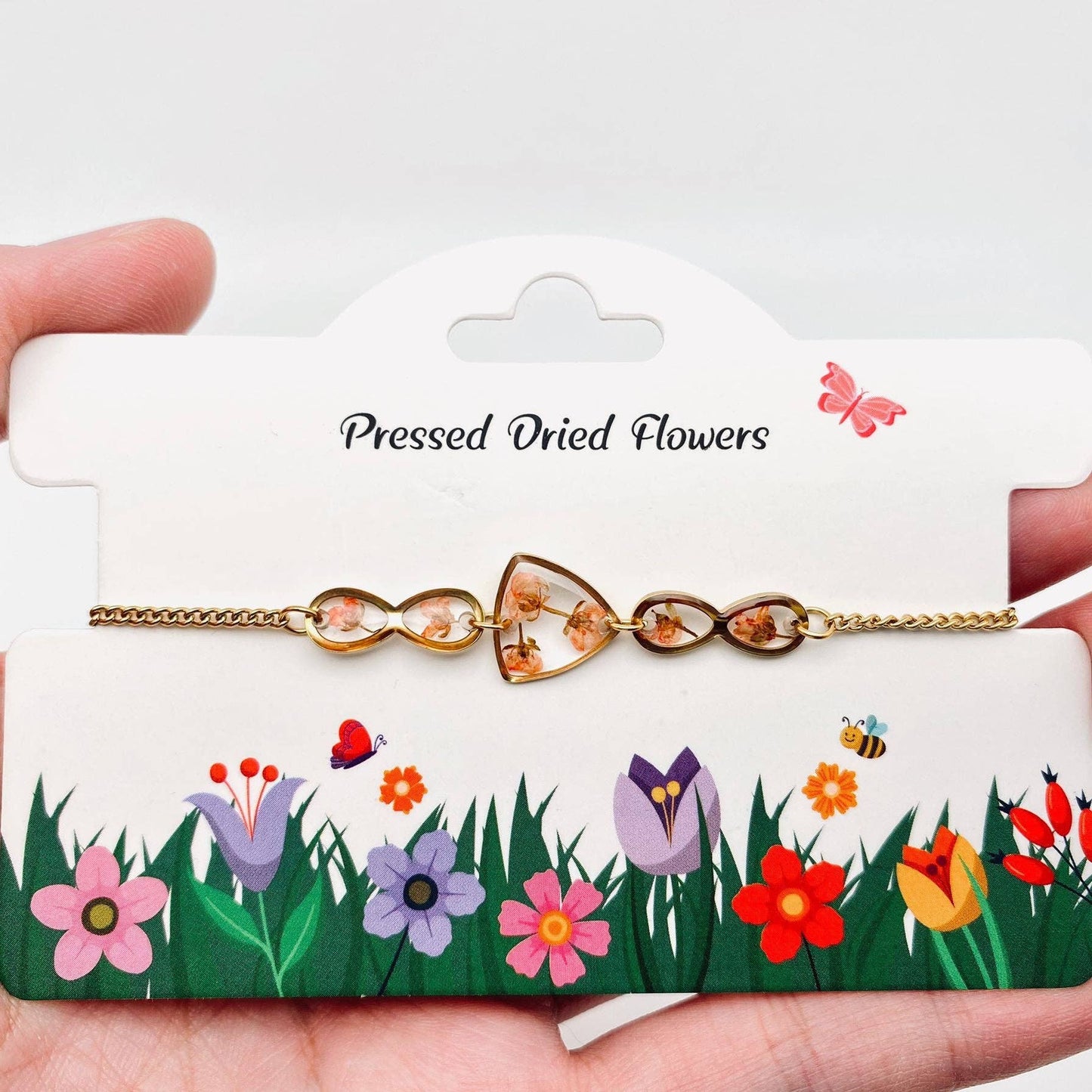 Dried Flowers Floral Geometric Bracelet