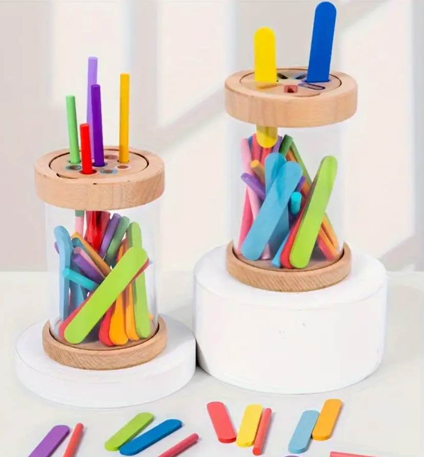 Wood Color Sorting Cups