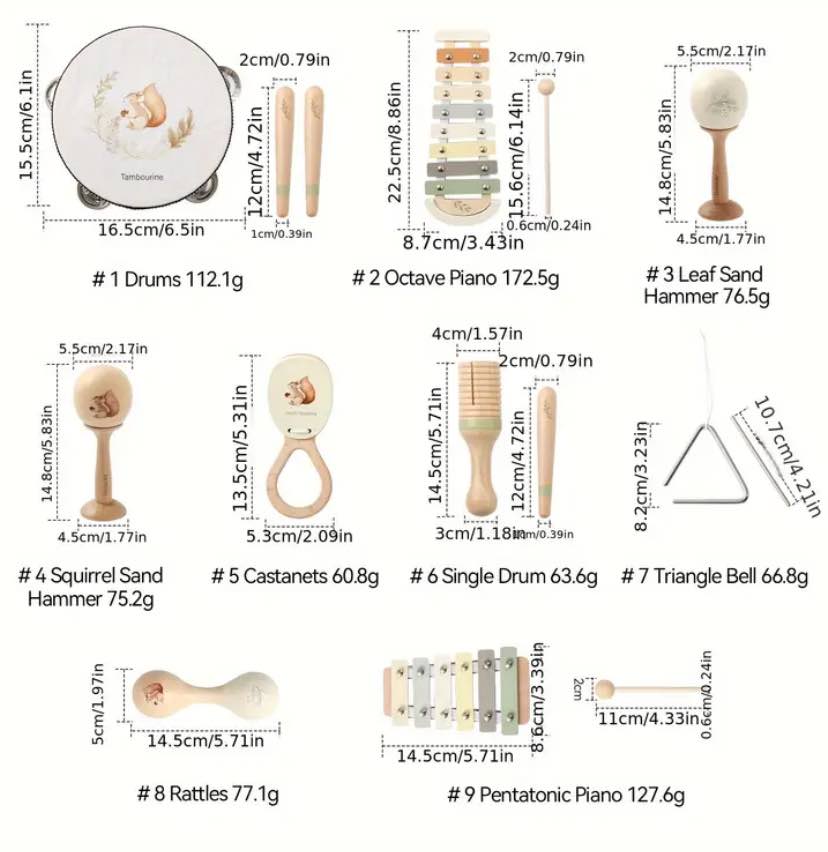 Wood Musical Set