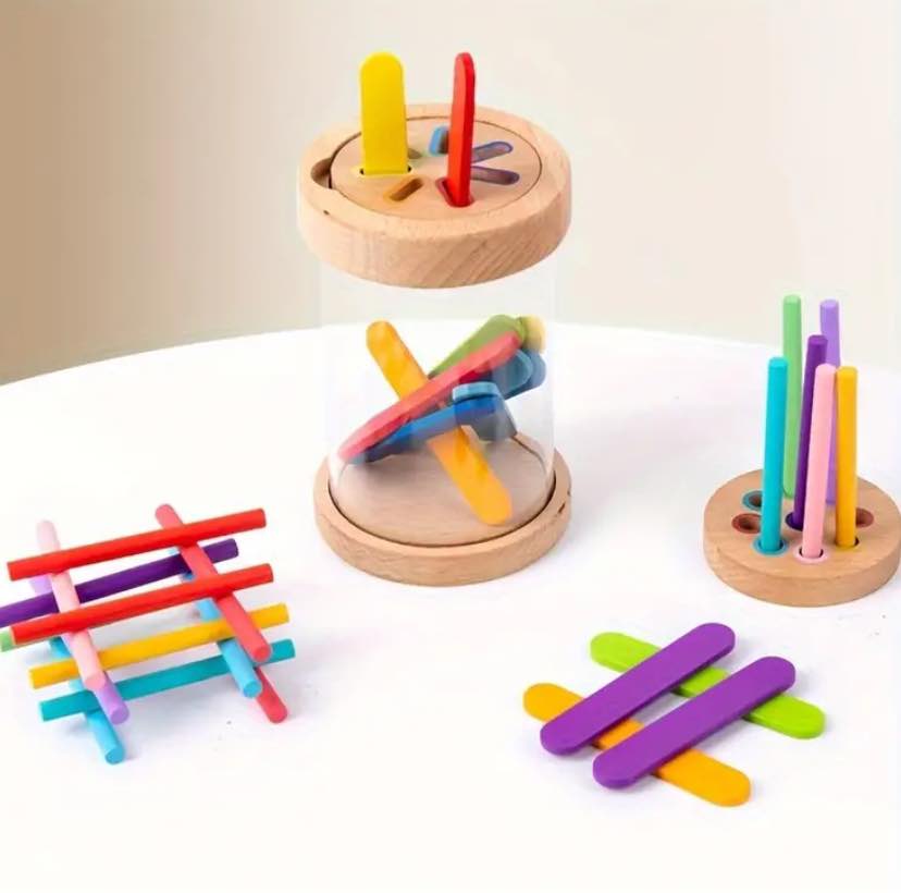 Wood Color Sorting Cups
