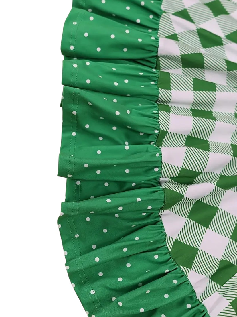 Green Check Ruffle Dress