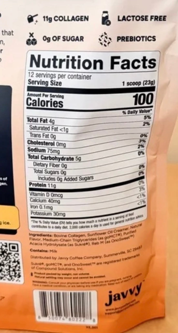 JAVVY Salted Caramel Collagen Protein Creamer