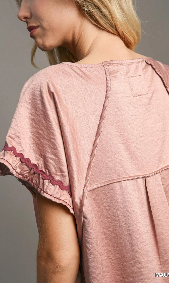 UMGEE Scoop Neck Mauve Top
