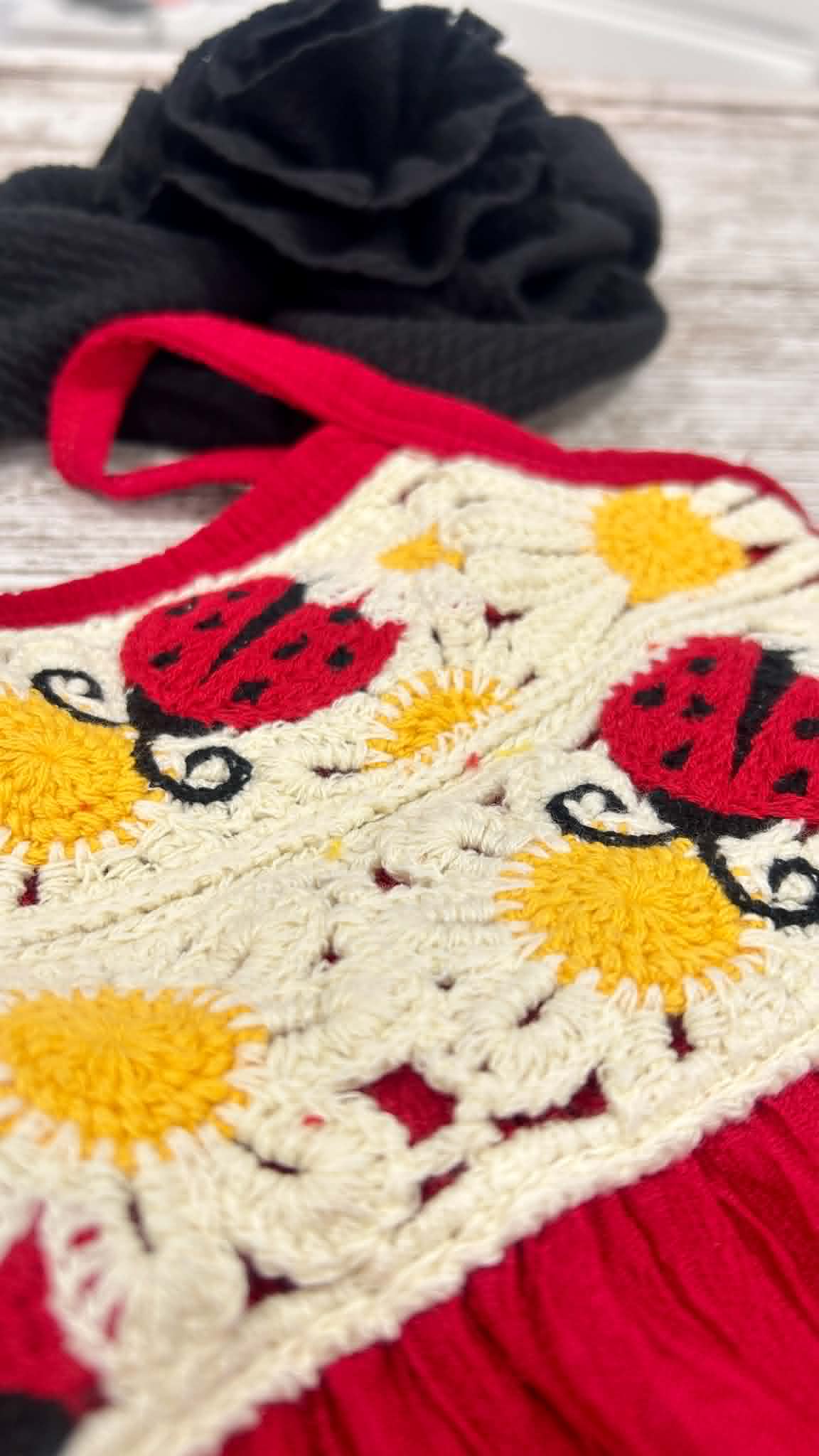 Crocheted Ladybug Romper
