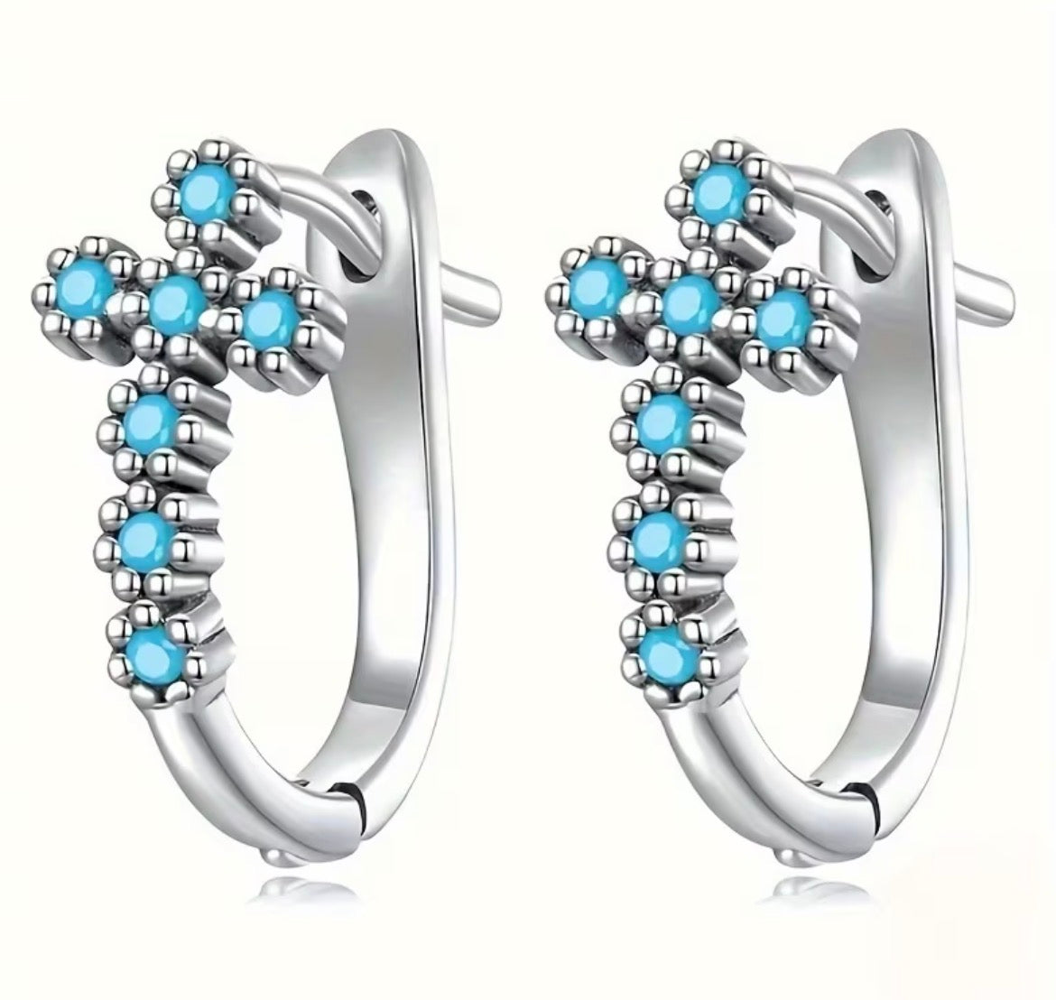 Cross Hoop Style Earrings