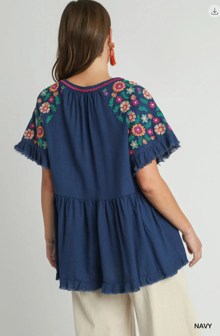 UMGEE Linen Baby Doll Embroidery