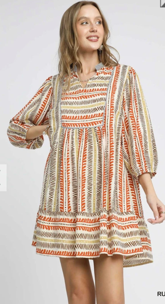 UMGEE - Aztec Babydoll Dress