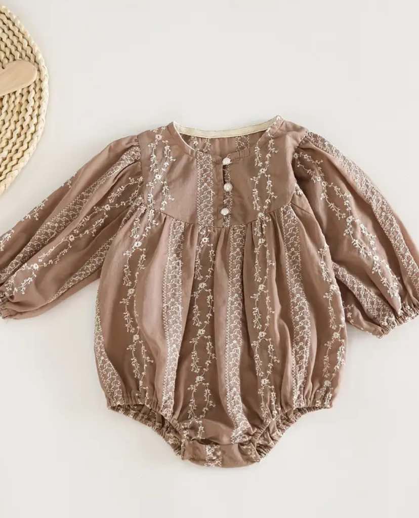 Coffee Korean Triangle Romper