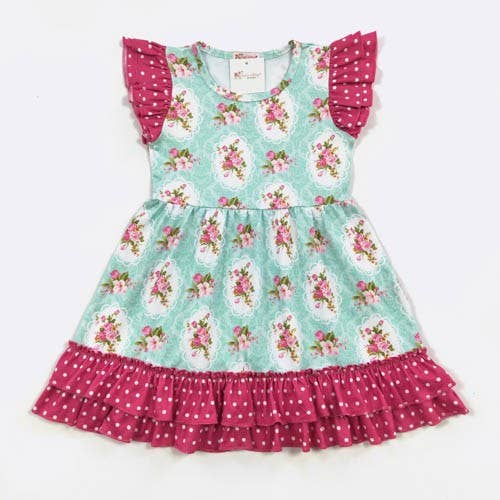 Aqua Bouquet Girls Dress