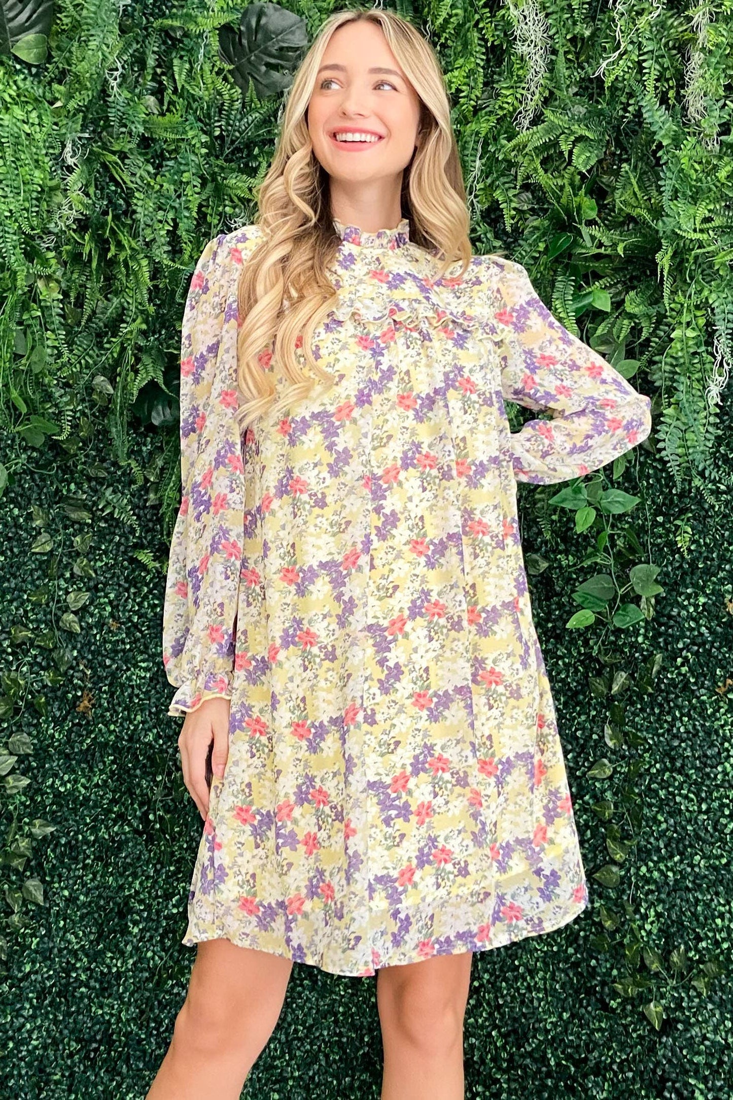 ATW14578 - Floral Print Baby Doll Dress