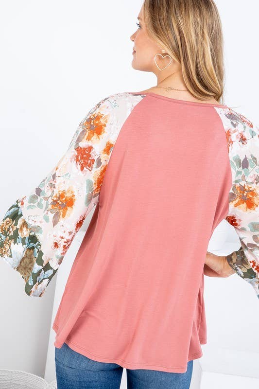 Mix and Match Ruffle Sleeve Top