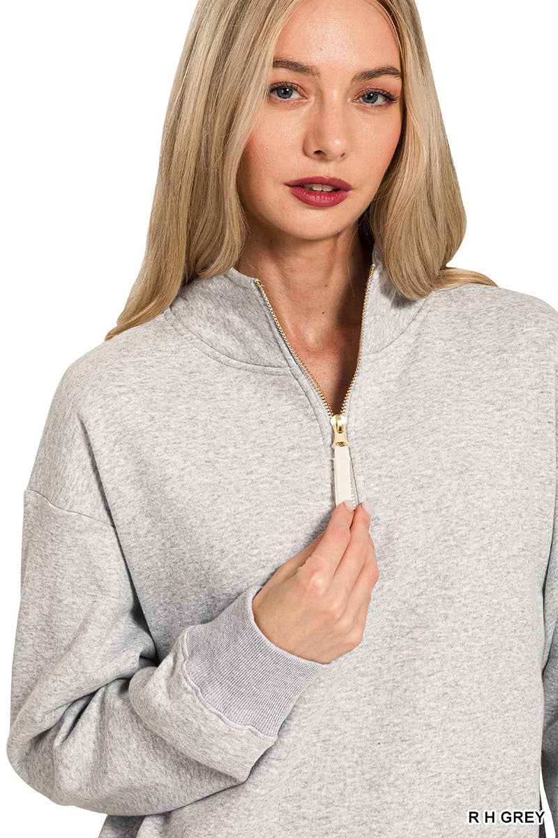 Fleece Half Zip Sweatshirt