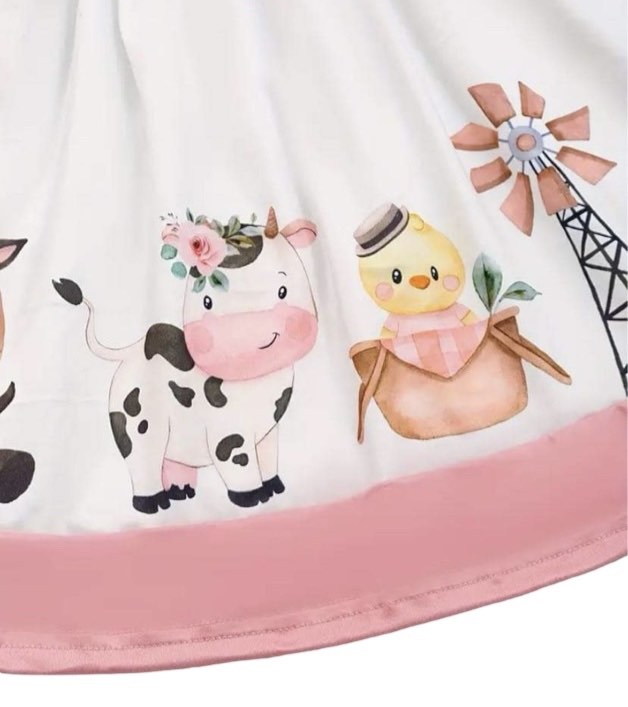 Pink Ruffle Sleeve Farm Dress