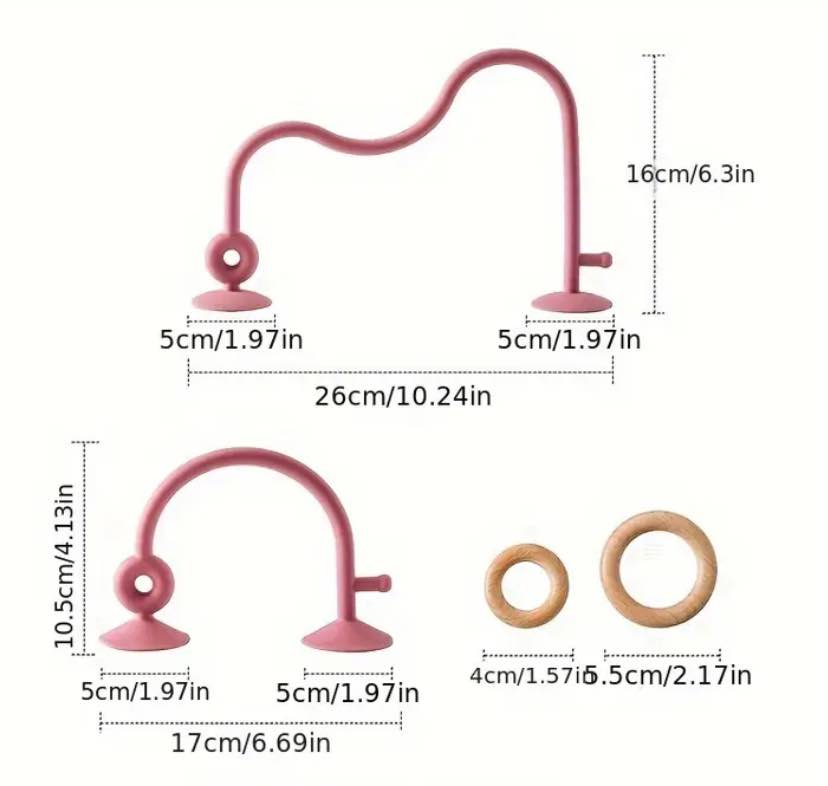 Silicon and Wood Ring Suction Toy