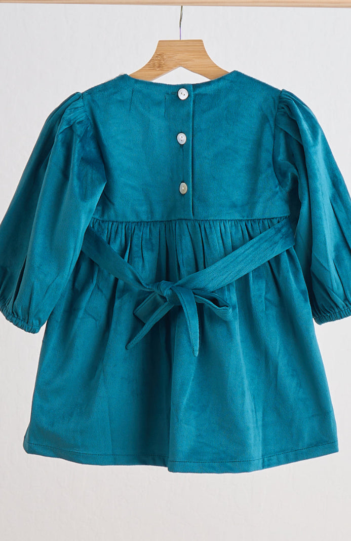 Teal Velvet Lace Dress/Romper