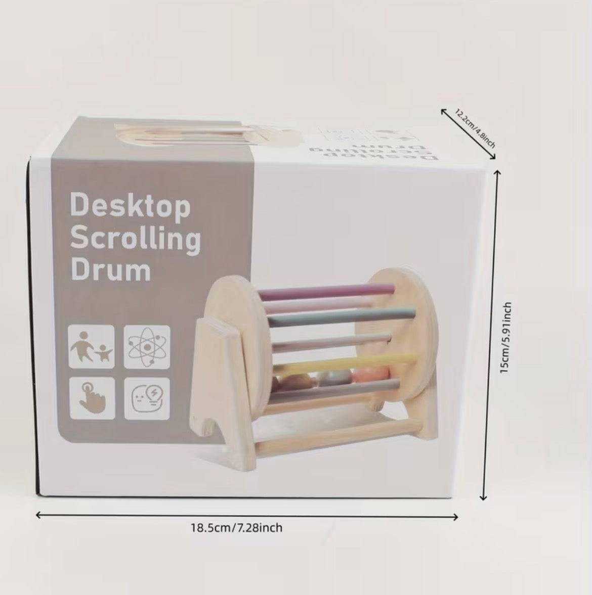 Wood Baby Roll Drum Toy