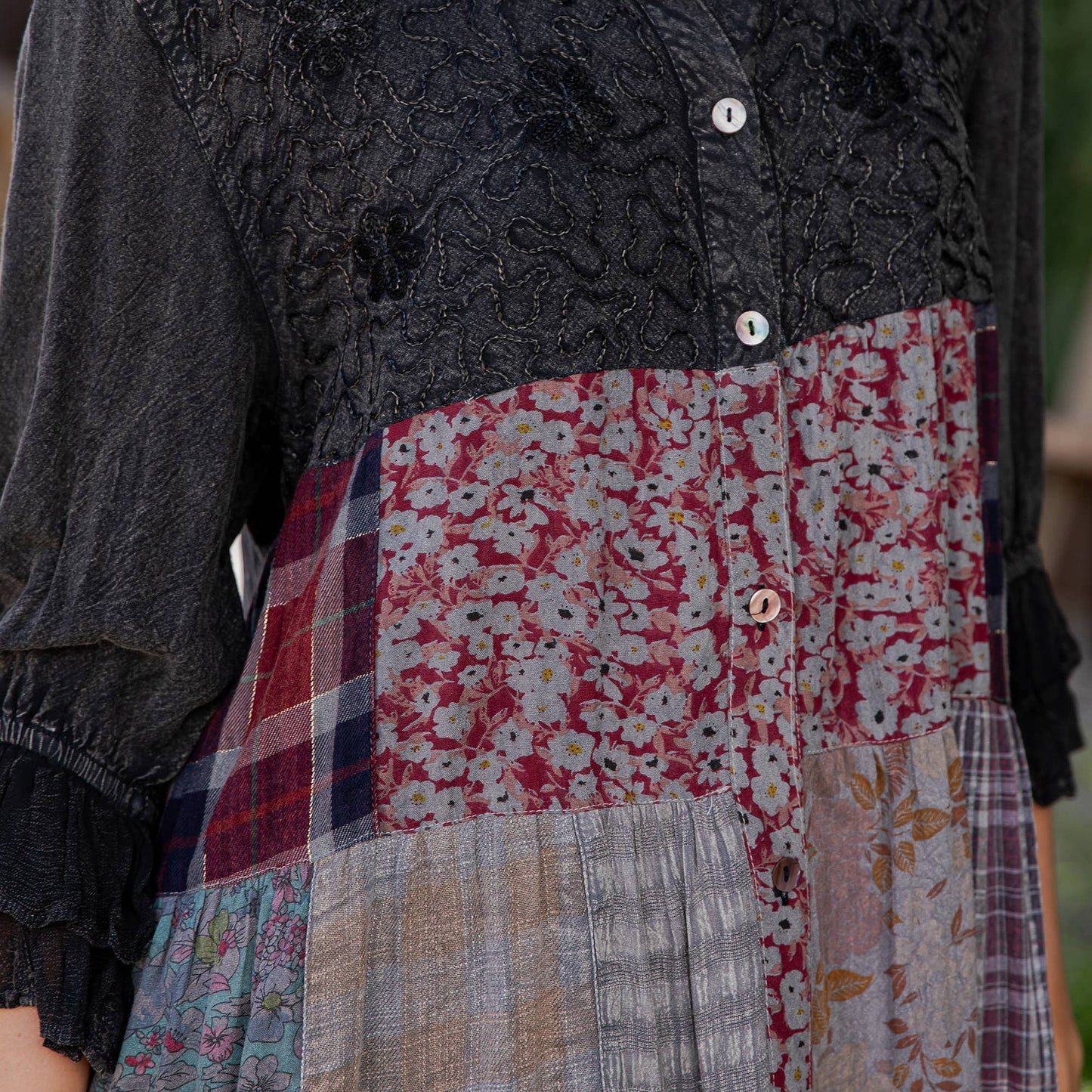 3/4 Ruffle Sleeves Boho Blouse Top