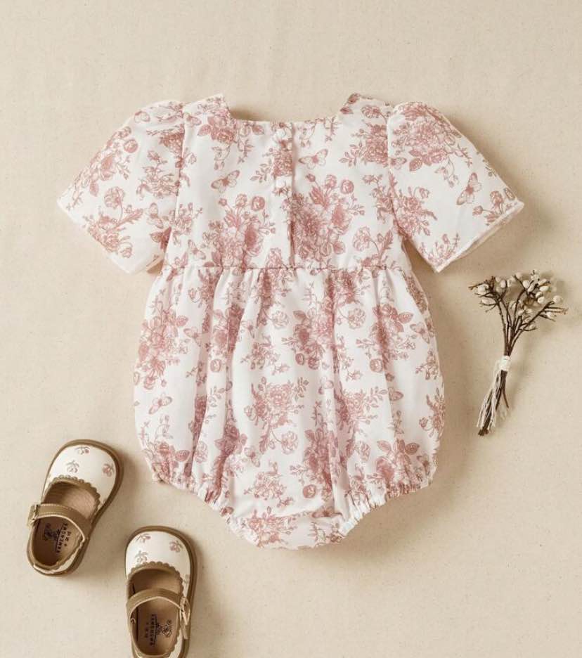 Mauve Light Weight Floral Romper