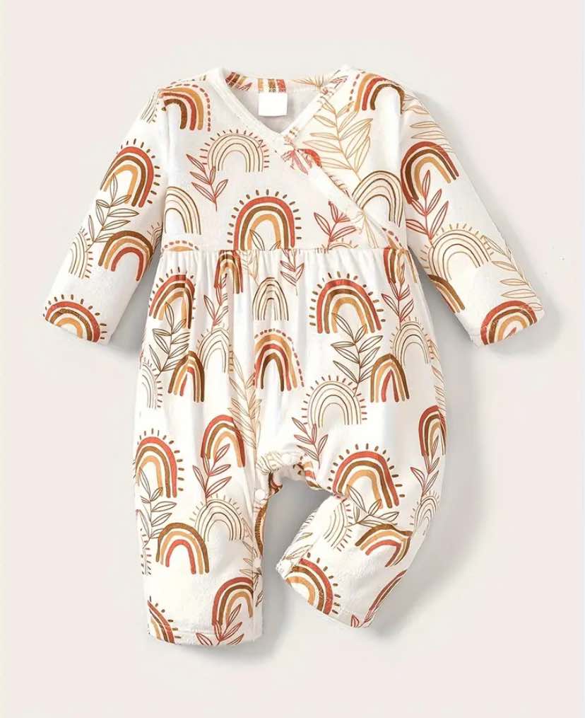 Neutral Rainbow Romper