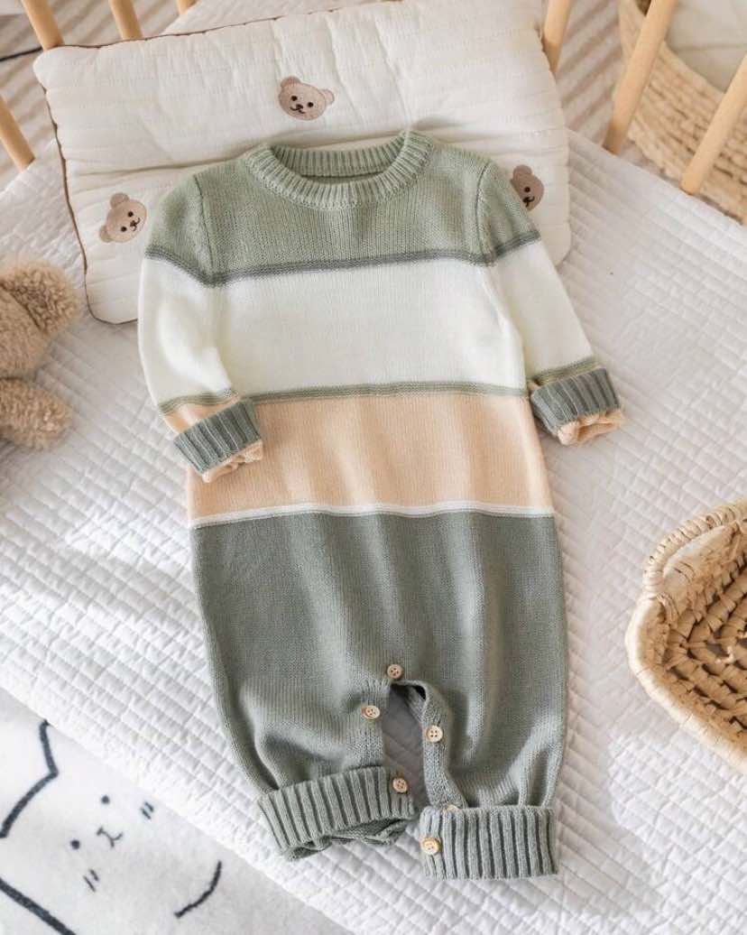 Color Block Knit Romper