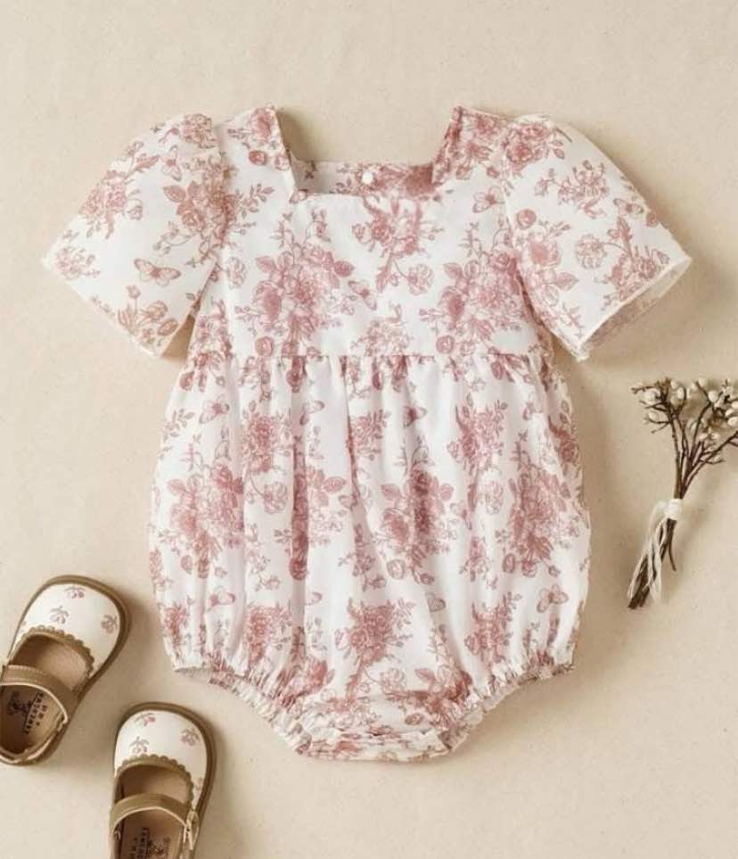 Mauve Light Weight Floral Romper