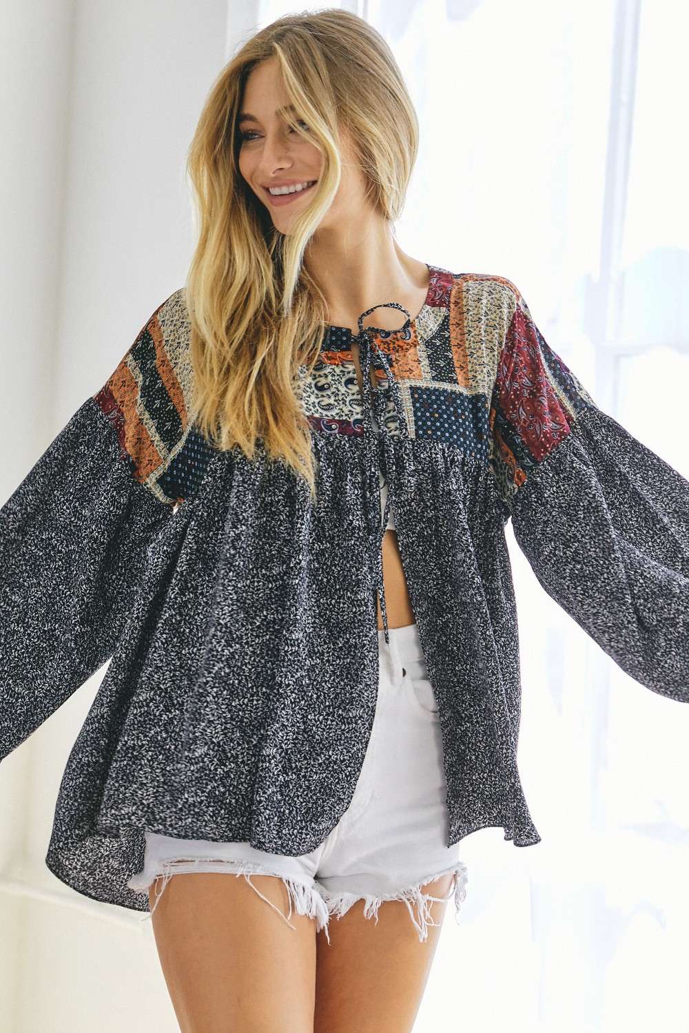 PLUS PRINTED LONG SLEEVE
