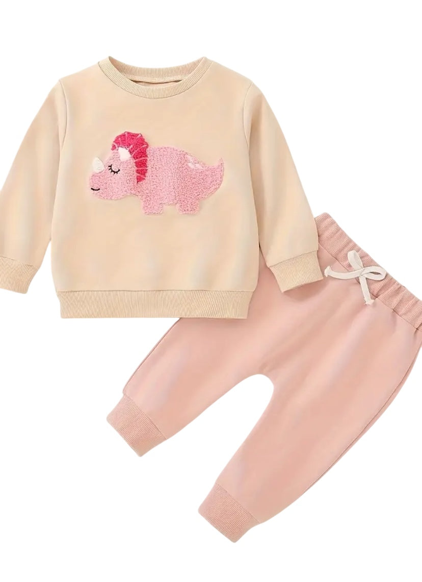 Pink Dinosaur Sweatsuit