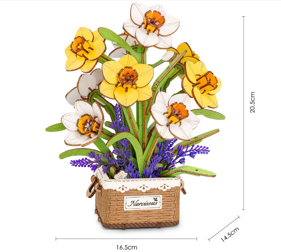 3D Wooden Flower Puzzle: Narcissus