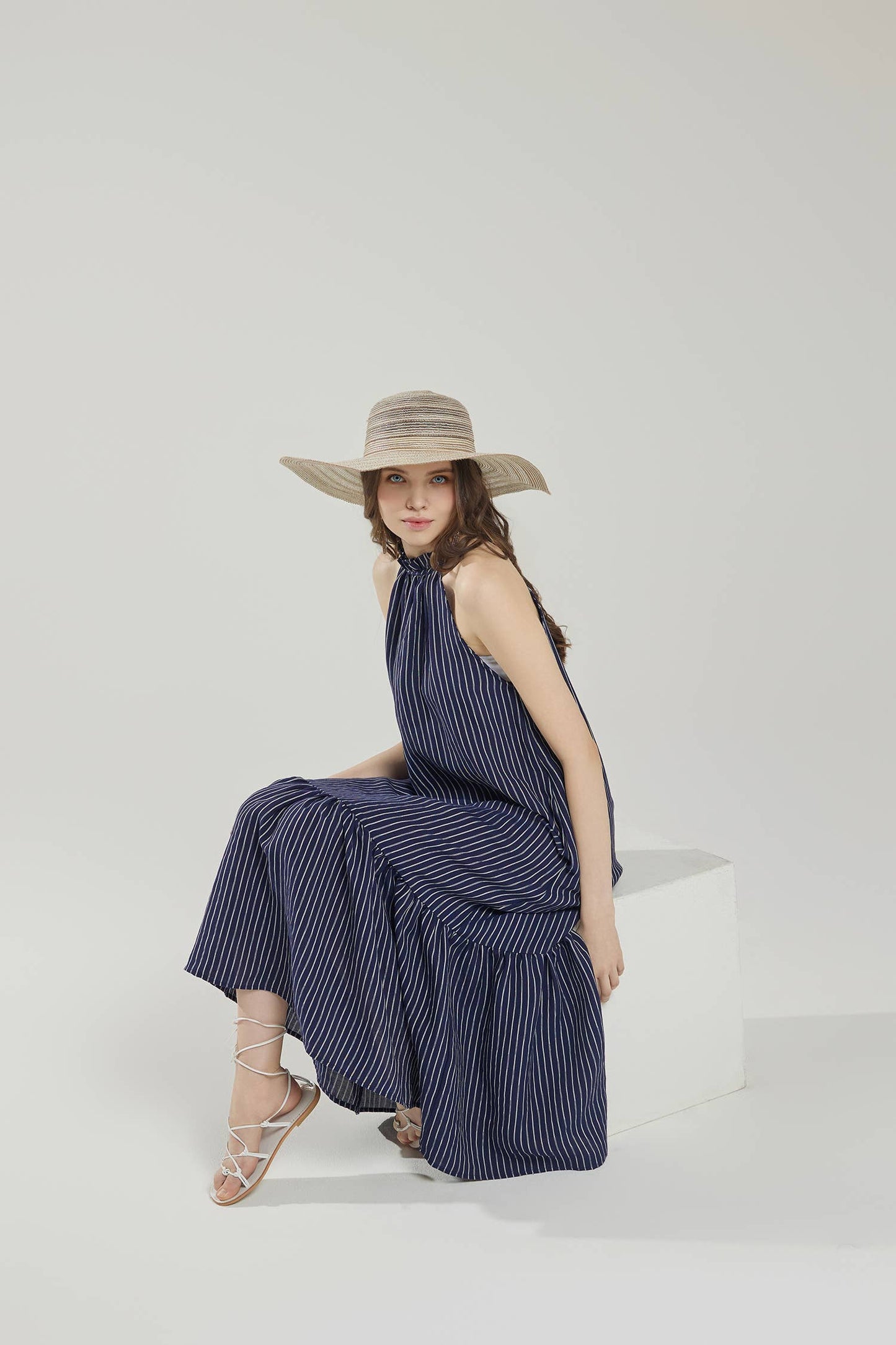 IND1029 Stripe Maxi Dress