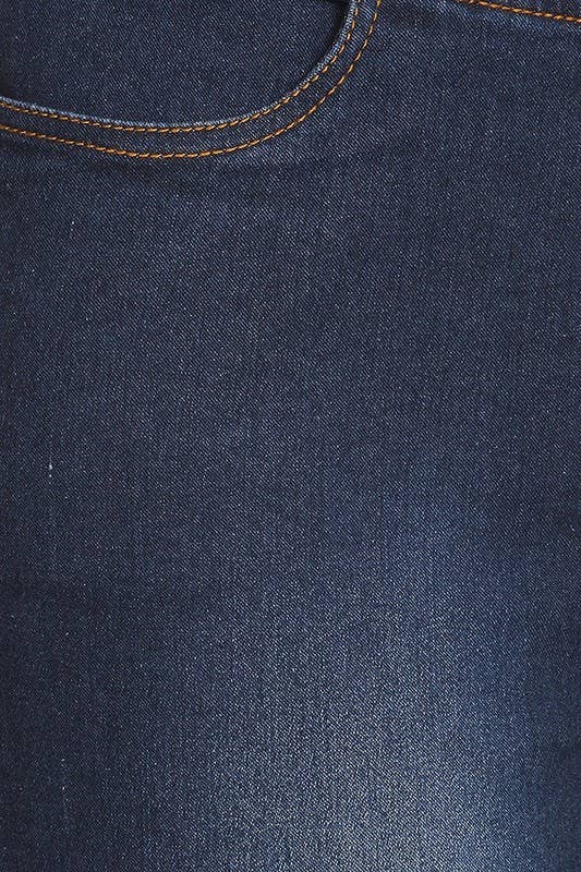 Solid color pre washed pull on denim skinny pull on jeggings
