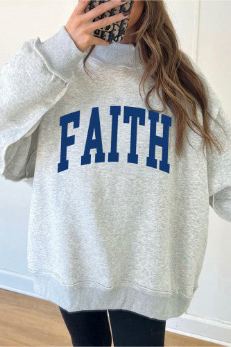 FAITH | JESUS Reversible Mock Neck Sweatshirt