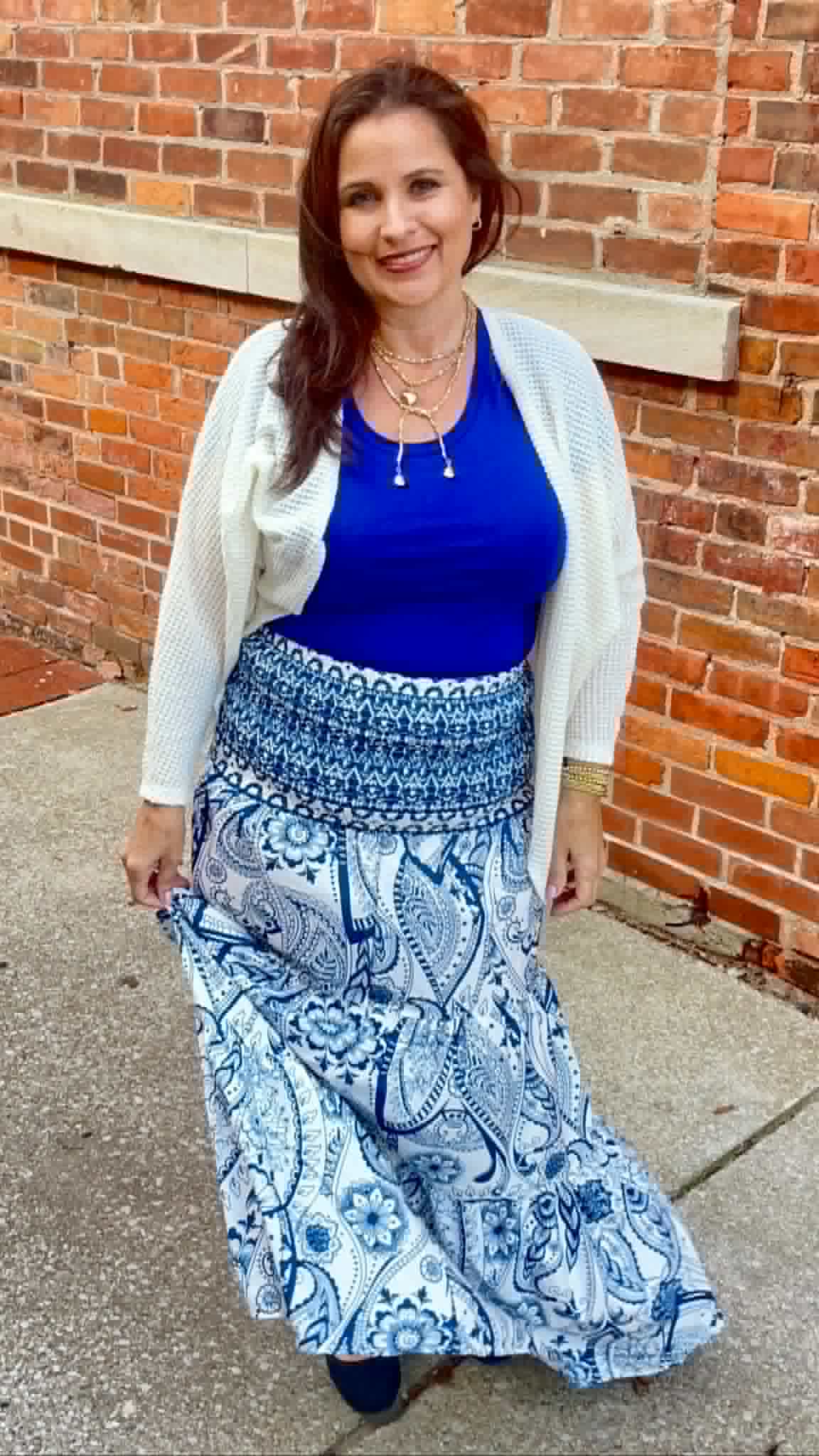 Boho Print Maxi Skirt