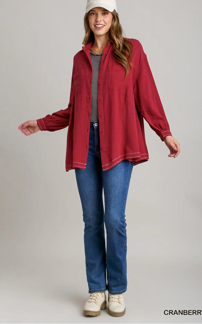 UMGEE Linen Blend Button Down
