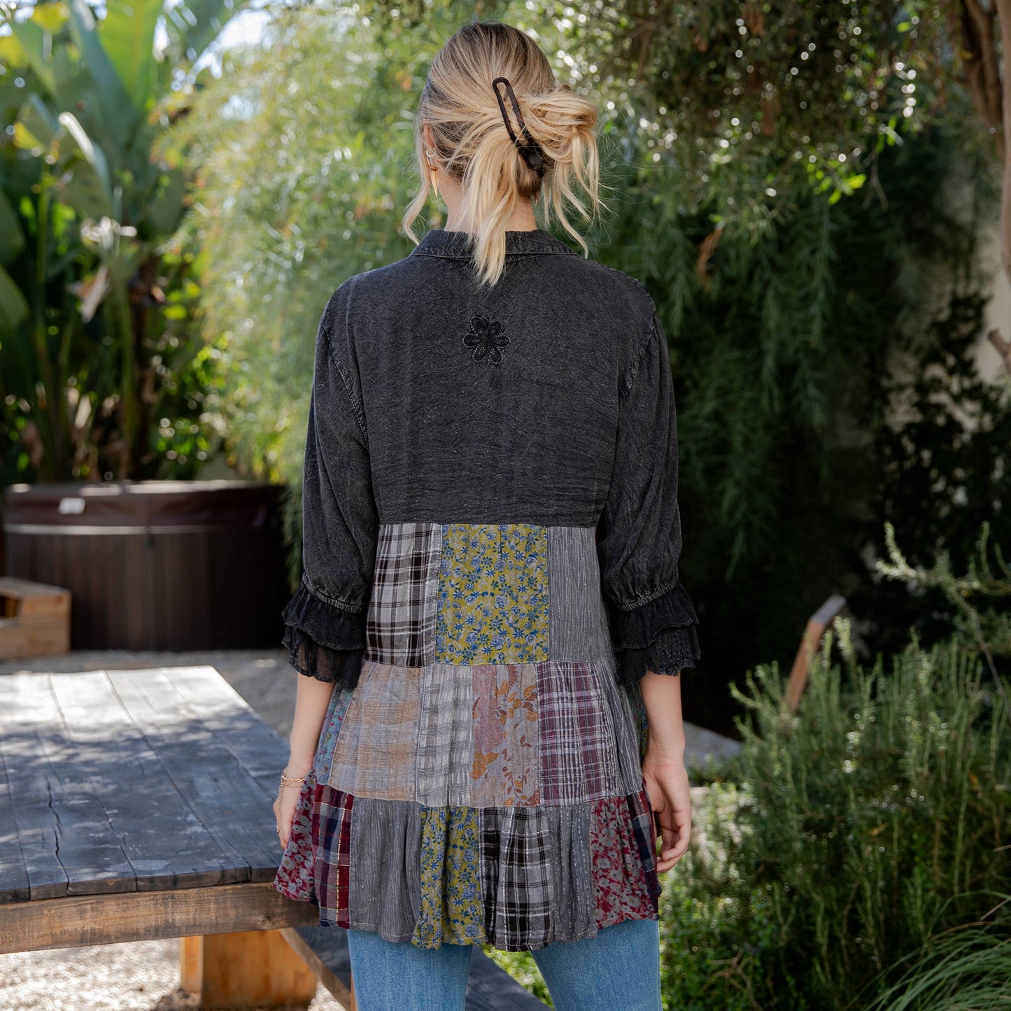 3/4 Ruffle Sleeves Boho Blouse Top