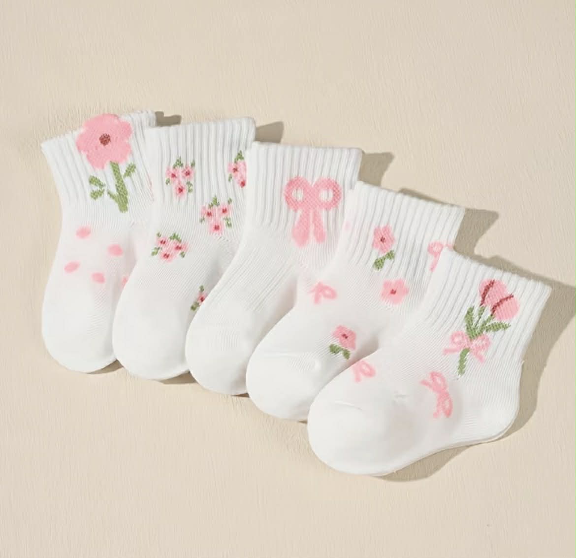 Floral and Bow Infant and Toddler Socks