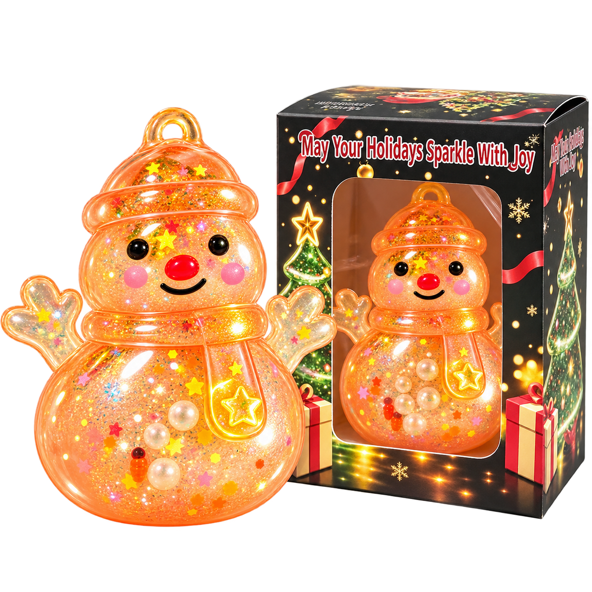 ORANGE GLITTER FROSTY SQUISHY