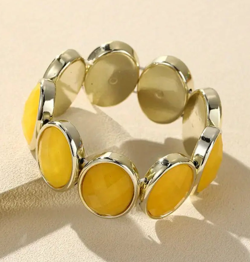 Retro Resin Gold Trim Bracelets
